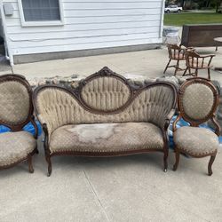Antique Couch And Chairs 