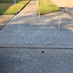 WROUGHT IRON CANDLE STANDS   ( 3 )