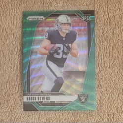 2024 PANINI PRIZM #315 BROCK BOWERS RC GREEN WAVE PRIZM NFL FOOTBALL CARD TE LV RAIDERS