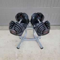 Bowflex 90lb Dumbbells and Stand