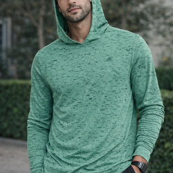 Adidas Lightweight Hooded Shirt Green Print Men’s Size M Athletic Pullover Hoodie