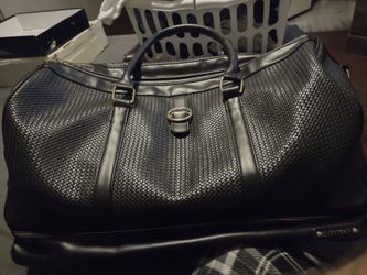 Ellen Tracy Black Woven Duffle Bag