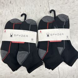 NWT Spyder Men's comfort cushioning quarter socks 12 Pairs