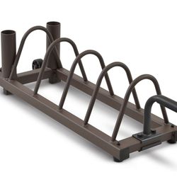 Horizontal Plate and Olympic Bar Rack Organizer