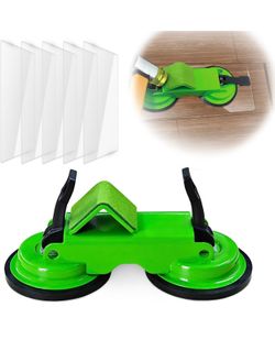 New Heavy Duty Floor Gap Fixer Tool, 45° Striking Surface Floor Gap Repair Tool with Dual Suction Cup, Made of Iron. with 5pcs Sticky Pads for Fixer L