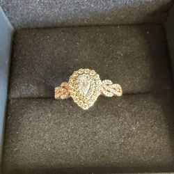 14k Rose Gold Diamond Ring 2ct