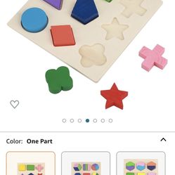 Christmas Gift! Wooden Simple Shape Puzzle,Geometric Block Building Puzzle for Toddlers(One Part/One Third/Half) Early Education Puzzle Toys