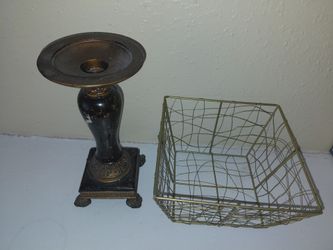 Candle holder & metal basket