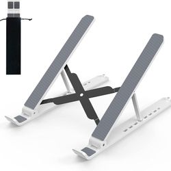 Laptop Stand for Desk, Adjustable Laptop Riser ABS+Silicone Foldable Portable Laptop Holder, Ventilated Cooling Notebook Stand for MacBook Pro Air, Le