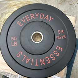 Everyday Essentials Olympic Bumper Plate Weight Plate w Steel Hub, 55 lbs  $60 X Sets 