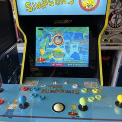 Simpsons 1Up Arcade With Bowling, Light Up Marquee, Deck Protector