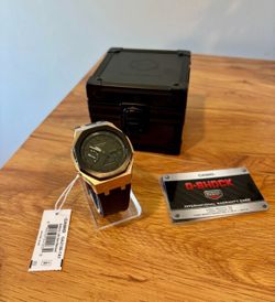 ModLabCo MLC-104 Custom Premium Casio G-Shock Watch - Octagonal Rose Gold 42mm  316L Stainless Steel  FMK Rubber Strap (NEW)