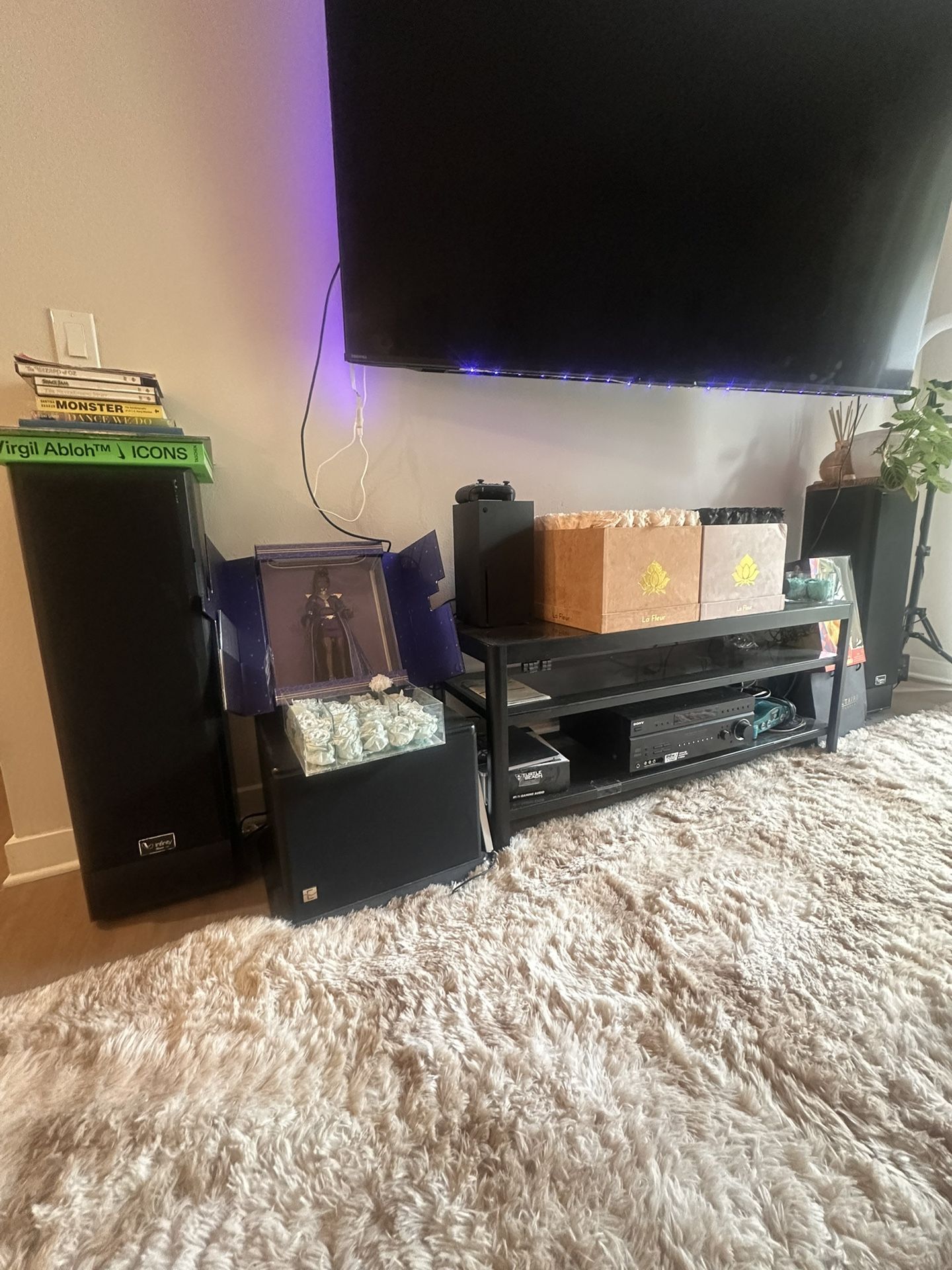 Speaker System Complete, Infinity Speakers, Subwoofer, & Sony Stereo