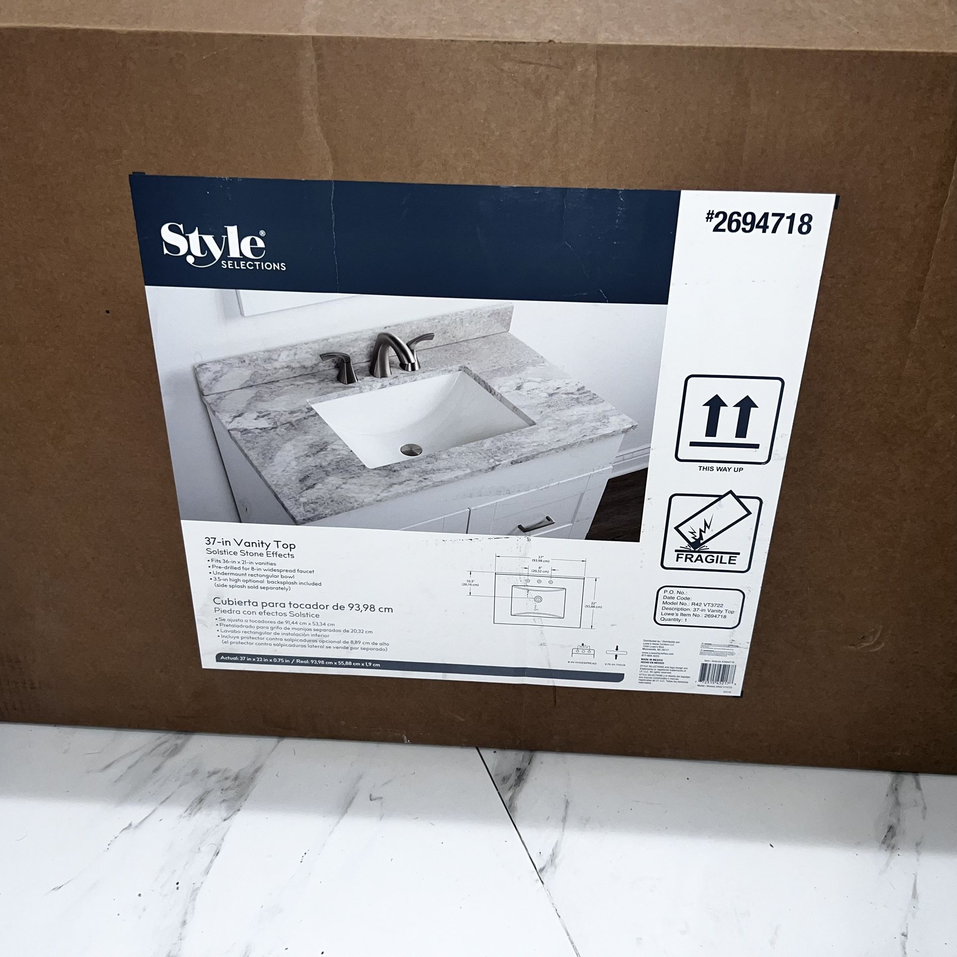 37-in Venity Top New In Box