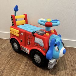 Kids Foot To Floor Fire Truck Push And Ride On With Sounds And Lights