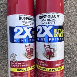 Two Cans Of apple Red Spray Paint - Outdoor