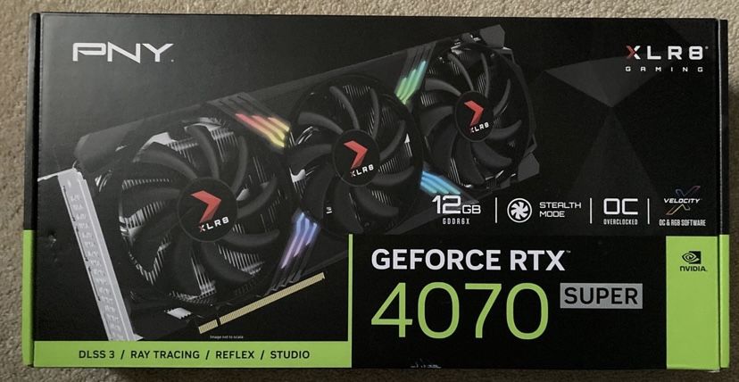 XLR8 Overclocked PNY GEFORCE RTX 4070 Super 12GB GDDR6X PCIe 4.0 SEALED NEW