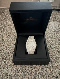 Custom Luxury-Style Watch | Iced-Out with Moissanite Diamonds | Bustdown Look