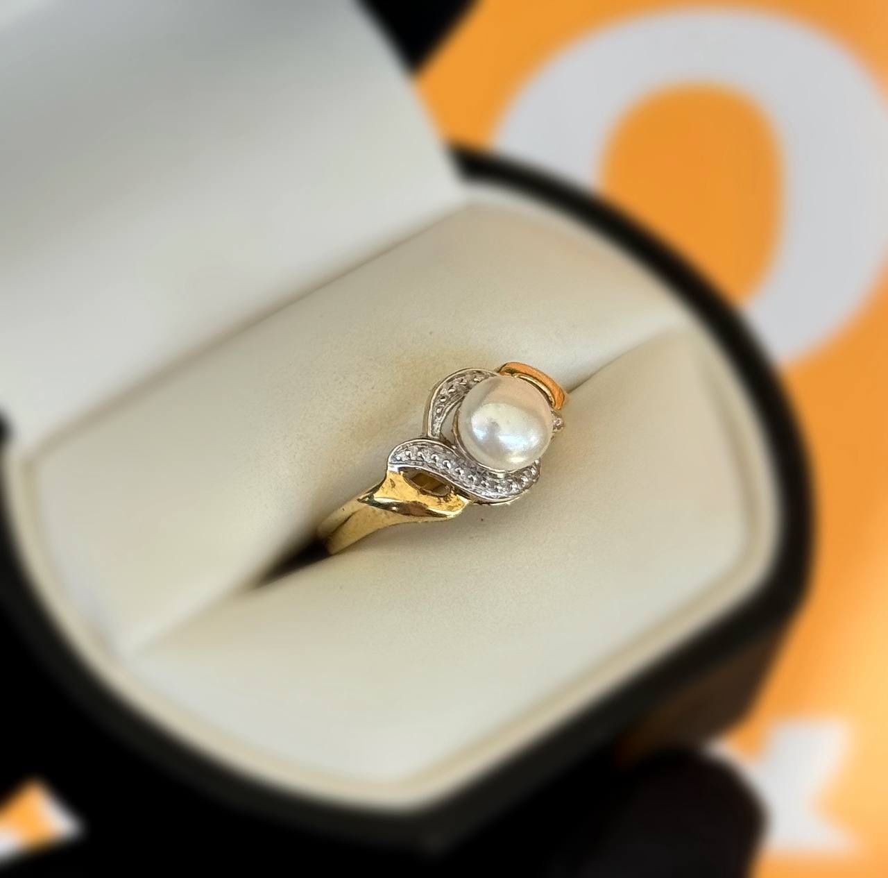 Jewelry 10k solid yellow gold pearl ring sz 7.00
