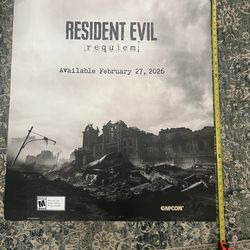 Resident evil Requiem GameStop Large cardstock promo poster