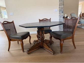 Versatile black slate game/dining table