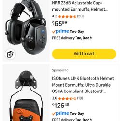 wireless hearing protector for hard hat