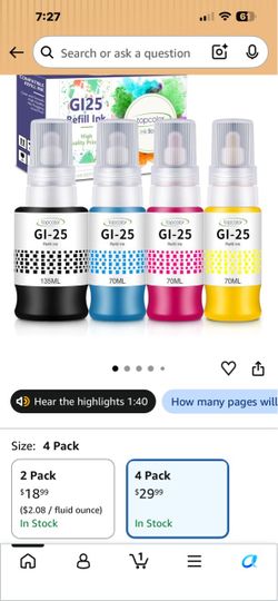 GI-25 GX2020 GX1020 Ink Refill Bottles Compatible for Canon GI25 Ink 345ML Compatible for Canon 25 GI-25 GI25 Ink Refill Bottles Set for Canon Maxify 