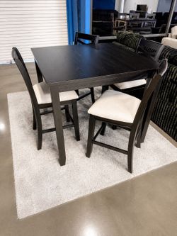 🍴New Counter Height & Dining Sets • Black Wood Finish $10 Down