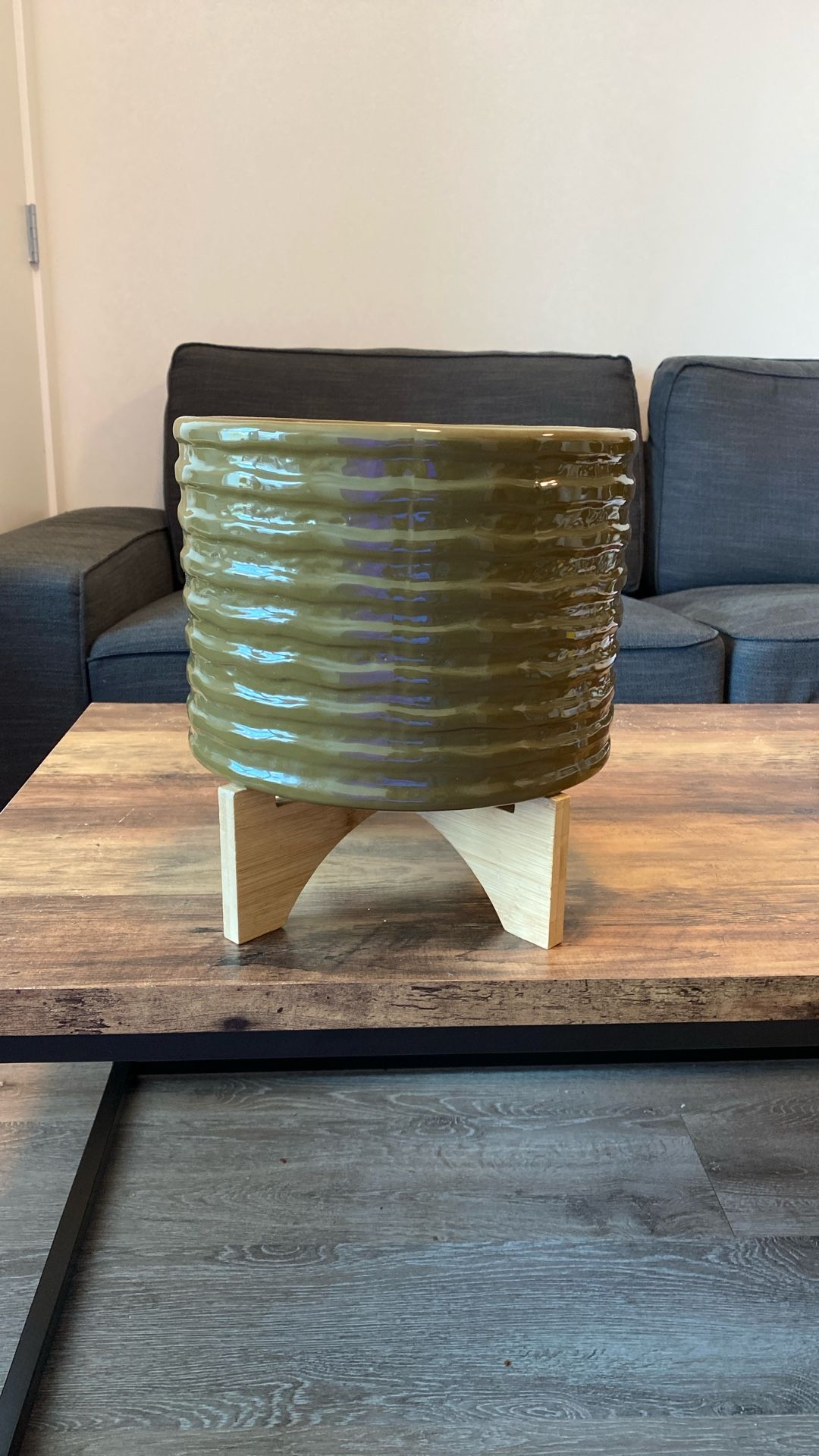 Green, Ceramic Planter