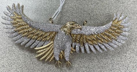 82644 10KT YG EAGLE CHARM W DIAMONDS