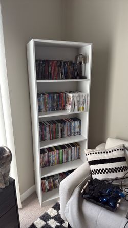 5-shelf White Bookshelf