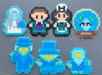 Disney Haunted Mansion Kandi EDC Perler Necklaces 