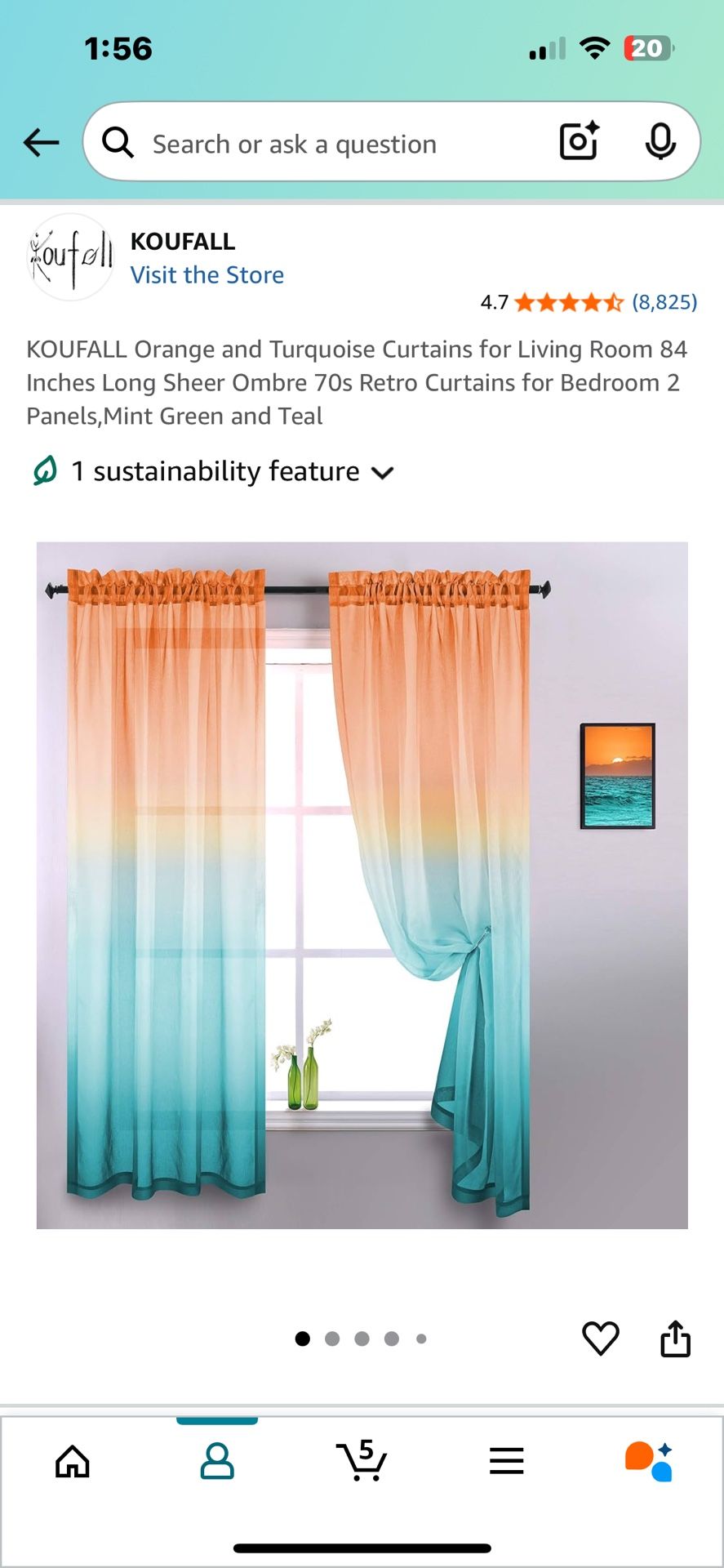 Ombré Sheer Curtains Two Sets