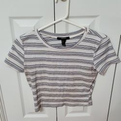 Forever 21 Striped Crop Top Size Large 