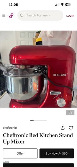 Cheftronic red kitchen stand up mixer.