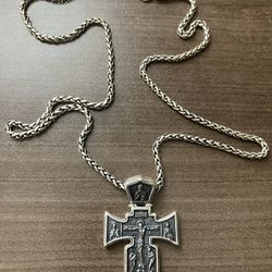 Silver Cross  and Silver Chain 