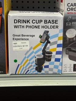 Car Cup Holder Expander with Phone Mount