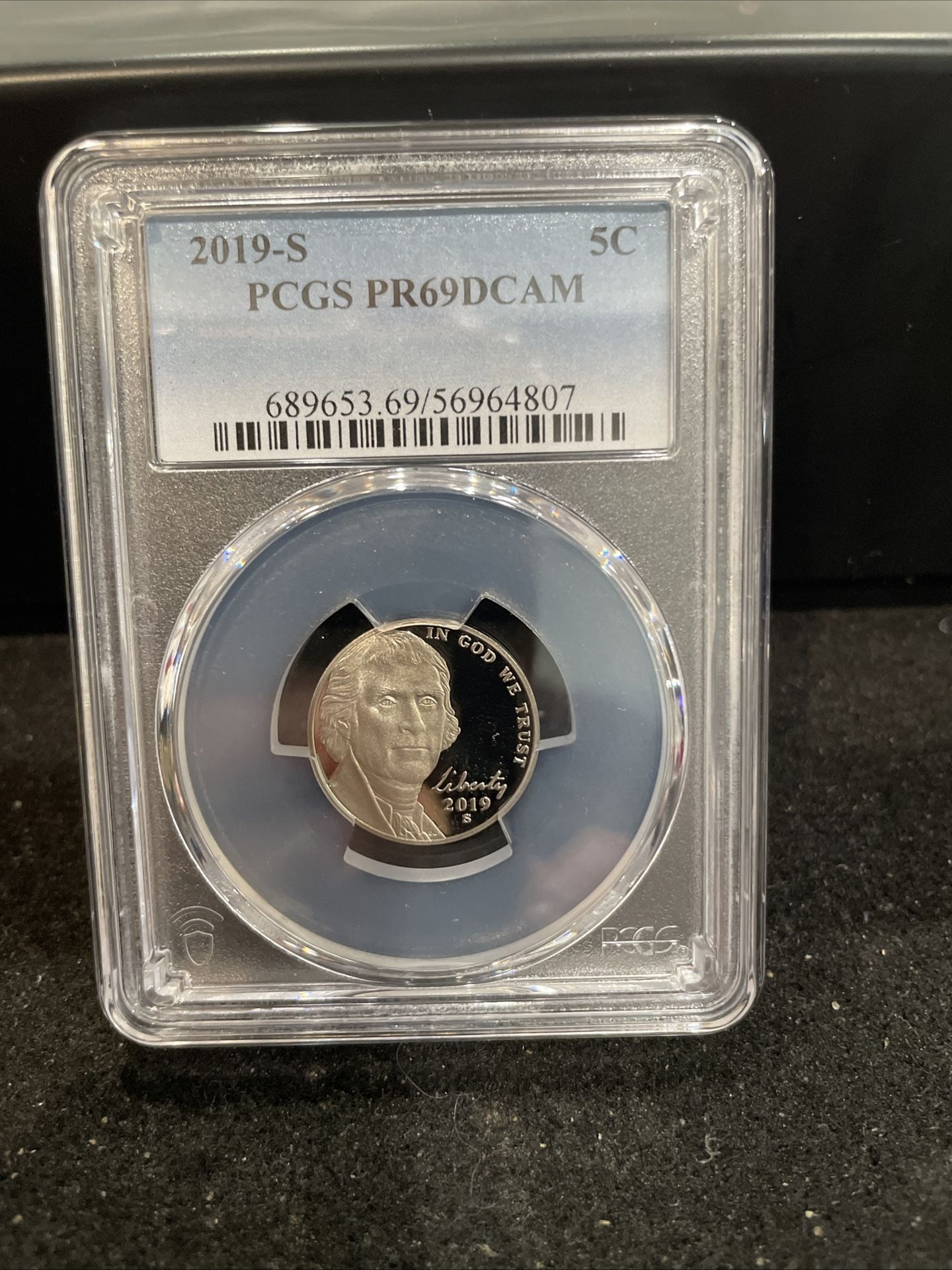 2019 S Gem Proof Jefferson Nickel Graded At PR69 With A Deep Cameo A-14