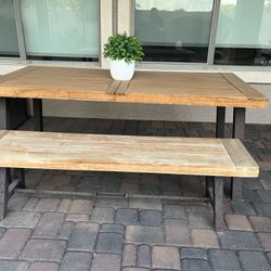 Wooden Patio Table and Bench