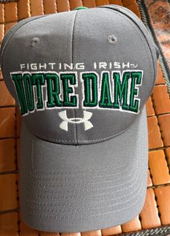 Under Armour Notre Dame Fighting Irish Hat Gray Green Adjustable Cap New