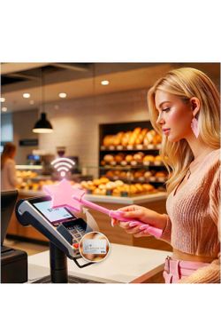 Fairy Pay Credit Card Wand - 14.2" Magic Tap to Pay Debit Card Holder | Contactless Payment Gift for Women with Long Nails at Fast Food Drive Thru & C