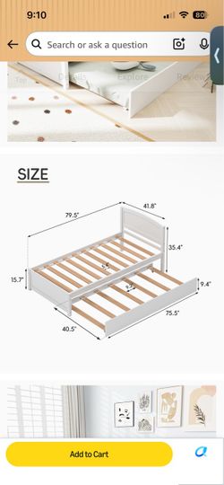 White trouble twin bed frame