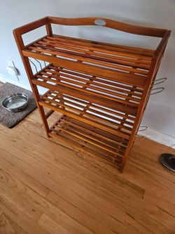 4-Tier Wooden Shoe Rack