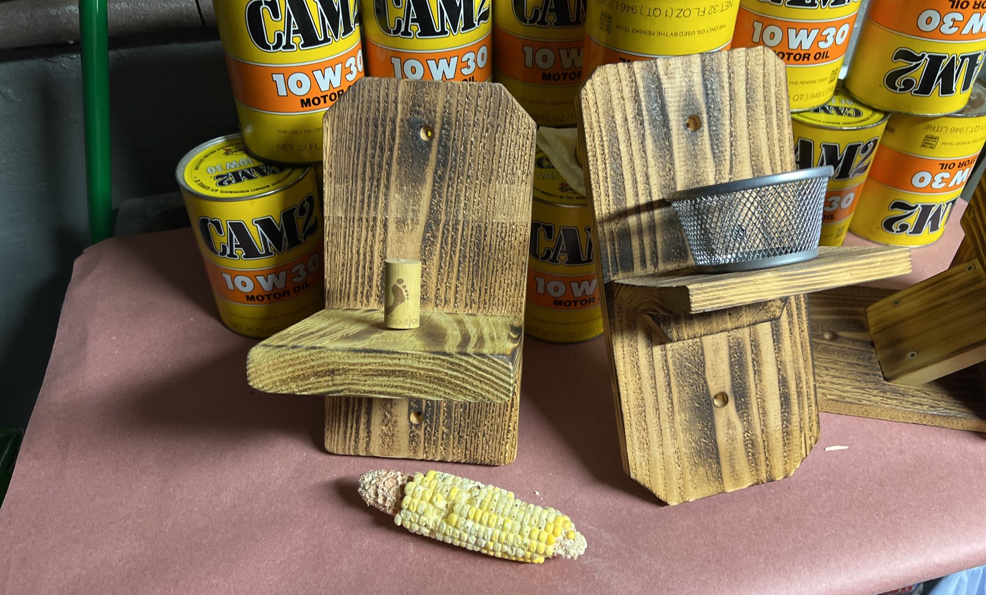 Hand Made Cedar Squirrel Or Bird Feeder