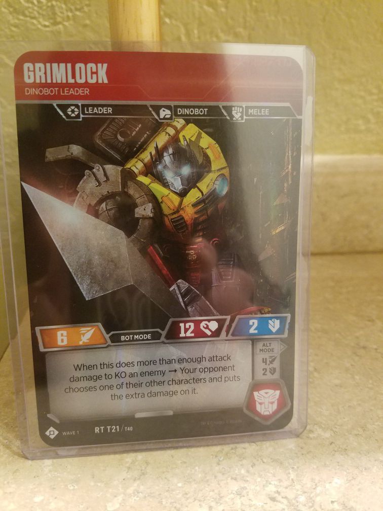 Grimlock Dinobot Leader (Rare) Transformers TCG: Wizards of the Coast