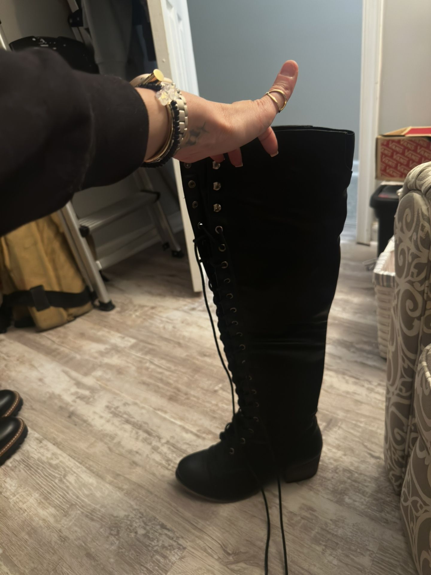 Thigh High Lace Up Sexy Boots