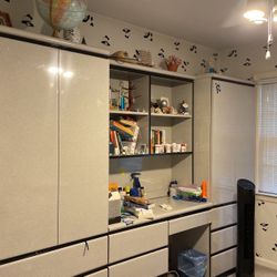 Cabinets With Shelves and A Twin Platform Brd. 