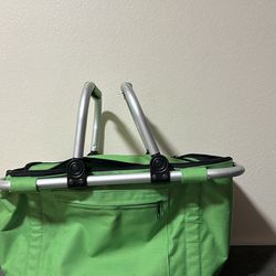 Green Polyester Picnic Or Market Basket 