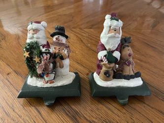 Set of 2 Vintage CMI/Henton Christmas Mantle Stocking Holders