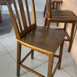 2 Wooden Chairs, Counter Height